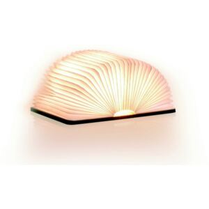 Veioză cu LED Gingko Walnut Mini, formă de carte, maro