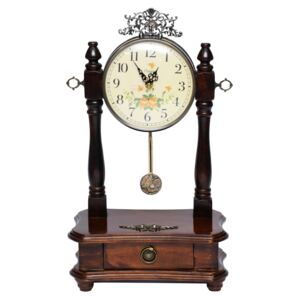 Ceas de masa Vintage din lemn cu pendul