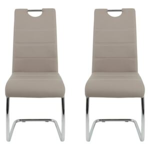 Set de 2 scaune Herbert, argintii/ cappuccino, 98 x 43 x 59 cm