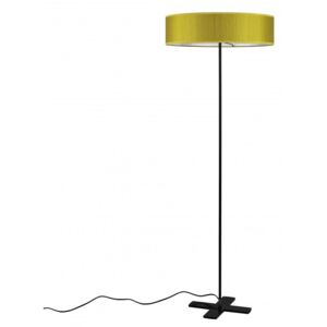 Lampadar negru/galben din otel si textil 142 cm Doce Slim Bulb Attack