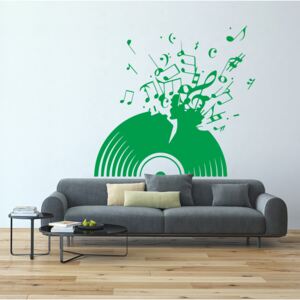 Autocolant de perete GLIX - Vinyl record Verde deschis 100 x 90 cm