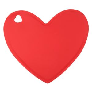 Tocător din silicon Tantitoni Lovely Heart, roșu