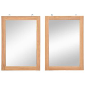 Oglinzi de perete, 2 buc., 50 x 70 cm, lemn masiv de tec