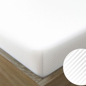 Goldea cearceafuri de pat din damasc cu dungi 4mm - alb 90 x 200 cm