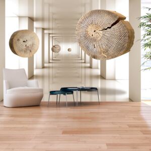 Fototapet Bimago - Flying Discs of Wood Fototapet nețesute - 200x140cm