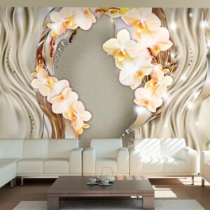 Fototapet Bimago - Wreath of orchids 200x140 cm