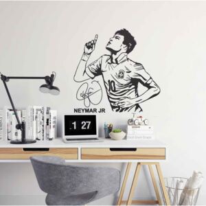 Autocolant de perete GLIX - Neymar Negru 90 x 70 cm