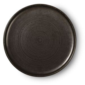 Farfurie neagra din portelan 26 cm Kyoto Rustic Dinner HK Living