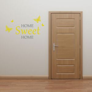 Autocolant de perete GLIX - Home sweet home Gri și galben 50 x 30 cm