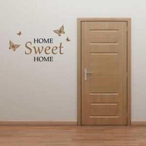 Autocolant de perete GLIX - Home sweet home Negru și maro 50 x 30 cm