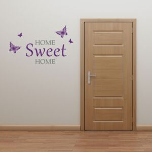 Autocolant de perete GLIX - Home sweet home Gri și violet 50 x 30 cm