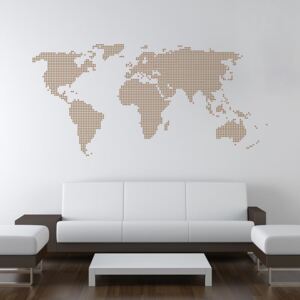 Autocolant de perete GLIX - World map from dots Maro 200 x 100 cm