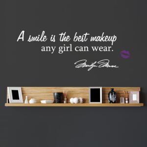 Autocolant de perete GLIX - Marilyn Monroe quote Alb și violet 95 x 30 cm