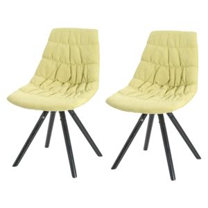 Set 2 scaune tapitate cu stofa, cu picioare de lemn Klass Yellow, l47xA54xH80 cm