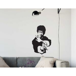 Autocolant de perete GLIX - Bruce Lee Negru 60 x 90 cm