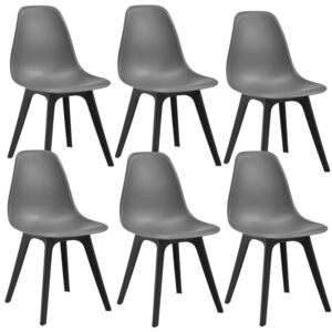 Set sase bucati scaune design Axa, 83 x 54 x 48 cm, plastic, gri/negru