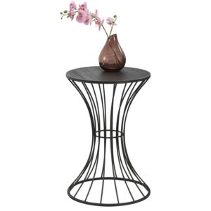 Masuta metal Clepsidra, 55,5 cm x 37,5 cm, metal/MDF, negru