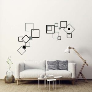 Autocolant de perete GLIX - Decorative squares III. Negru și gri 2 x 60 x 30 cm