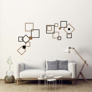 Autocolant de perete GLIX - Decorative squares III. Negru și maro 2 x 60 x 30 cm