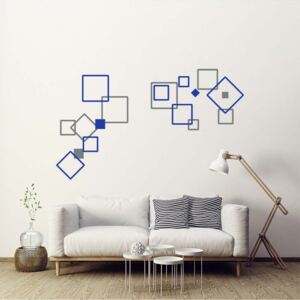 Autocolant de perete GLIX - Decorative squares III. Gri și albastru 2 x 60 x 30 cm