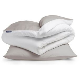 Sleepwise Soft Wonder-Edition, lenjerie de pat, 135x200cm, gri-maroniu/albă