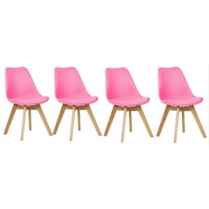 Set scaune roz stil scandinav BASIC 3 + 1 GRATUIT