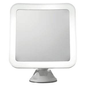 Oglinda cosmetica cu ventuza, iluminata LED, factor marire 5x