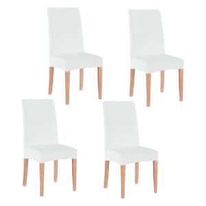 Set 4 huse pentru scaun dining/bucatarie, din spandex, culoare alb