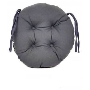Perna decorativa rotunda, pentru scaun de bucatarie sau terasa, diametrul 35cm, culoare gri inchis