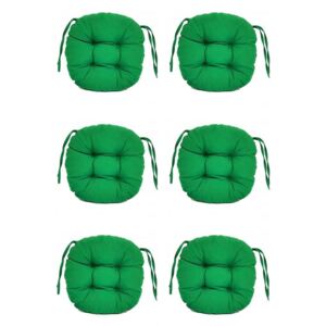 Set Perne decorative rotunde, pentru scaun de bucatarie sau terasa, diametrul 35cm, culoare verde inchis, 6 buc/set