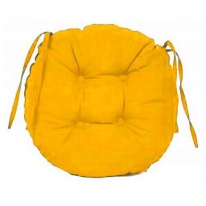 Perna decorativa rotunda, pentru scaun de bucatarie sau terasa, diametrul 35cm, culoare galben