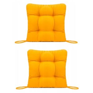 Set Perne decorative pentru scaun de bucatarie sau terasa, dimensiuni 40x40cm, culoare Galben, 2 bucati/set