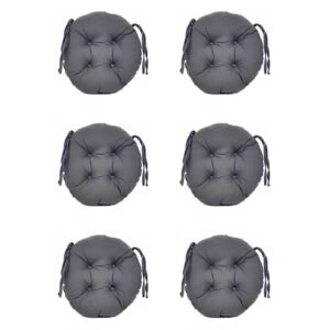 Set Perne decorative rotunde, pentru scaun de bucatarie sau terasa, diametrul 35cm, culoare gri inchis, 6 buc/set