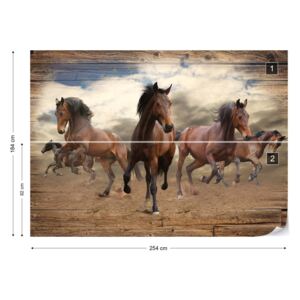 Fototapet GLIX - Galloping Horses Papírová tapeta - 254x184 cm