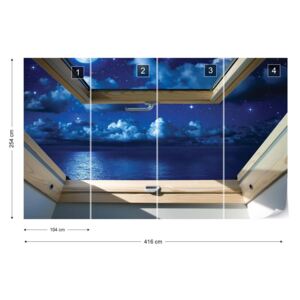 Fototapet GLIX - Dreamy Night Sky 3D Tapet nețesute - 416x254 cm