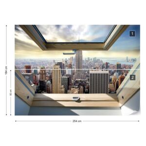 Fototapet GLIX - New York City Skyline 3D 3 Papírová tapeta - 254x184 cm
