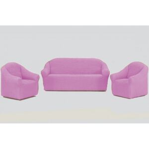 Husa pentru canapea 3 locuri, creponata, fara volane , culoare roz