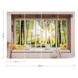 Fototapet GLIX - 3D Forest Sunrise Papírová tapeta - 368x254 cm