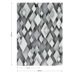 Fototapet GLIX - 3D Squares Grey + adeziv GRATUIT Papírová tapeta - 184x254 cm