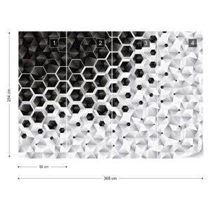 Fototapet GLIX - 3D Hexagonal Pattern Papírová tapeta - 368x254 cm