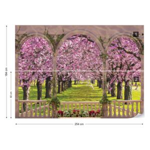 Fototapet GLIX - Blossoming Trees View Papírová tapeta - 254x184 cm