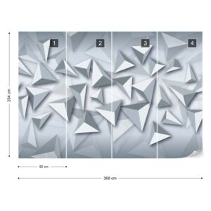 Fototapet GLIX - 3D Triangles Papírová tapeta - 368x254 cm