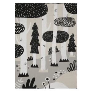 Cuvertură din bumbac pentru copii Södahl Magic Forest, 100 x 150 cm, negru - gri