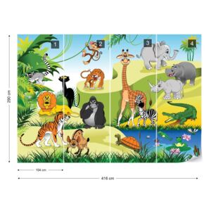Fototapet GLIX - Cartoon Animals Tapet nețesute - 416x290 cm