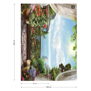 Fototapet GLIX - Balcony Seaside View + adeziv GRATUIT Papírová tapeta - 184x254 cm
