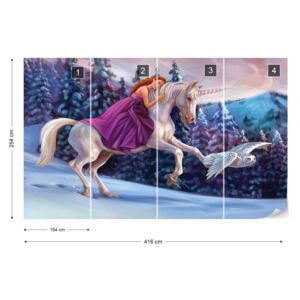 Fototapet GLIX - Princess Unicorn Tapet nețesute - 416x254 cm
