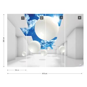 Fototapet GLIX - 3D Sky White Tapet nețesute - 416x290 cm