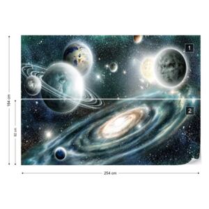 Fototapet GLIX - Planets In Space Papírová tapeta - 254x184 cm