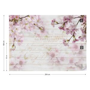 Fototapet GLIX - Vintage Chic Cherry Blossom Papírová tapeta - 254x184 cm