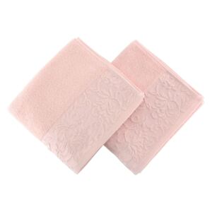 Set Prosoape De Maini Soft Kiss Burumcuk Pink, 100% bumbac, 2 bucati, roz, 50x90 cm